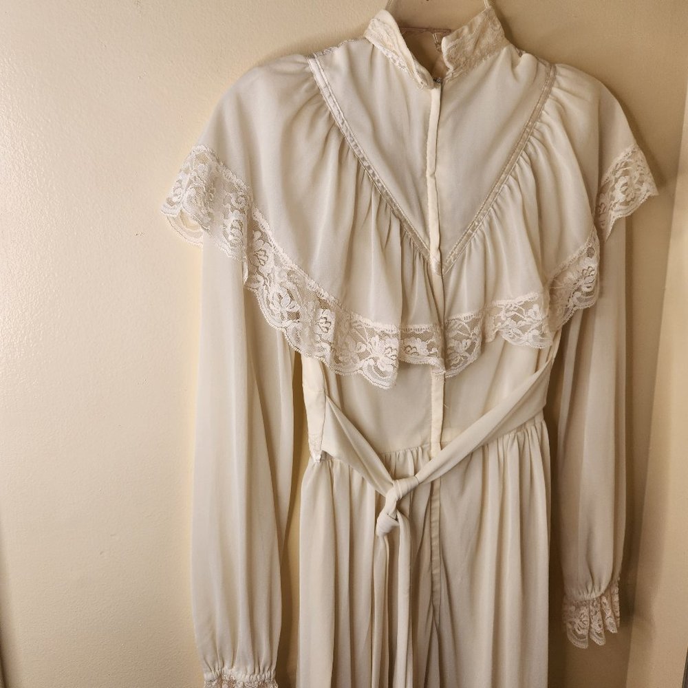 Vintage off white victorian dress from the seventies